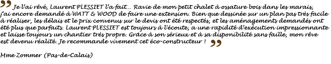 Livre d'or de Mme Zommer construction bois a